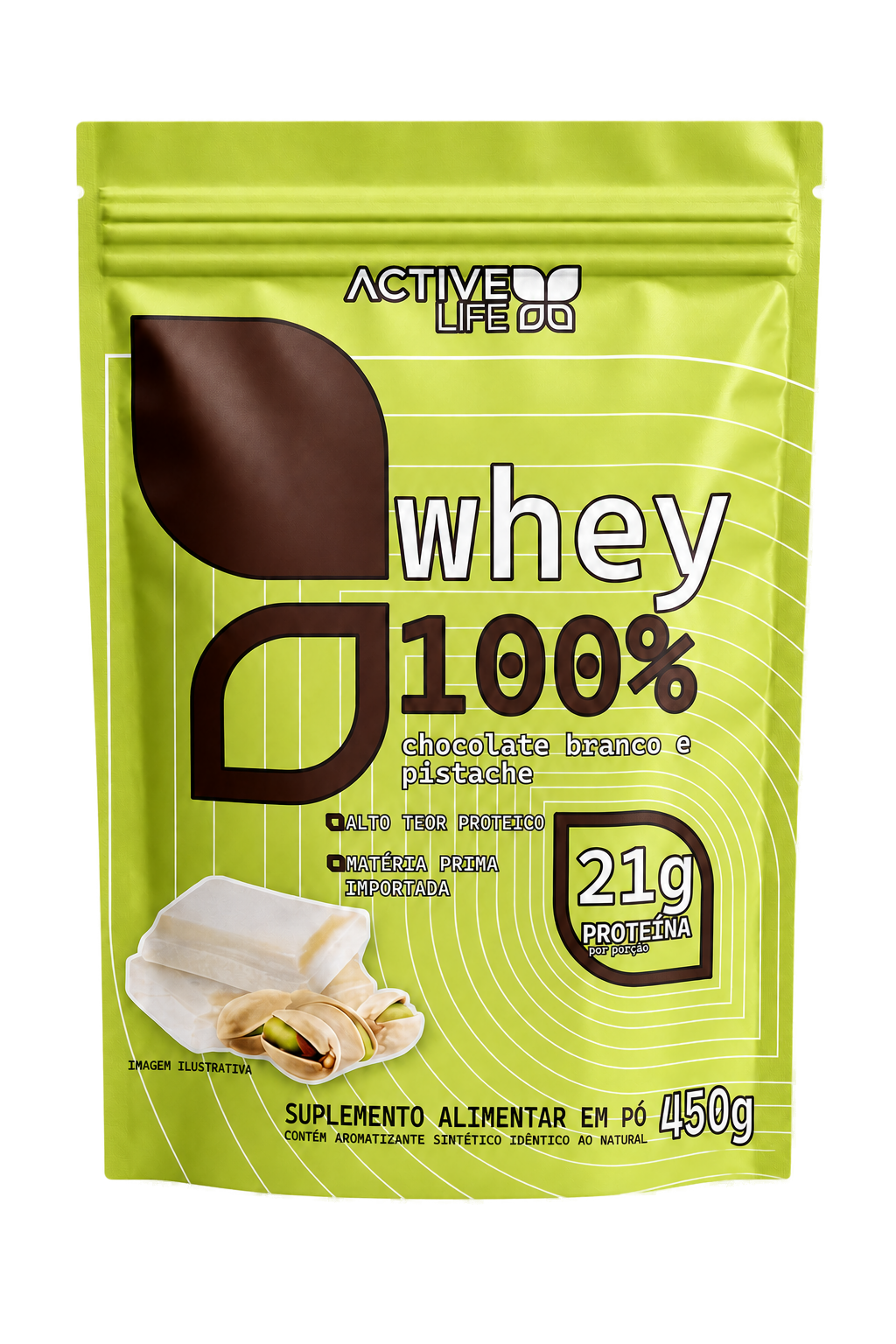Whey chocolate branco com pistache